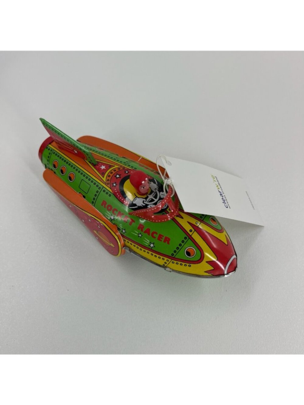 Schylling Rocket Racer Tin Wind Up Toy with Box Clearwire Promo Space Ship Green - Picture 3 of 14